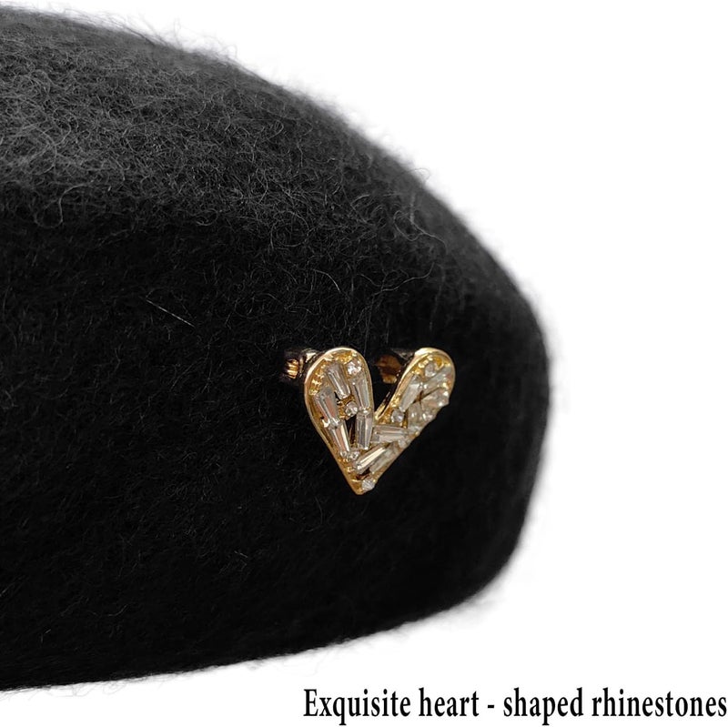 huablo French Berets Hat with Veil Premium Cashmere Beret Elegant Church Wool Hat for Women Solid Artist Hat - Image 4
